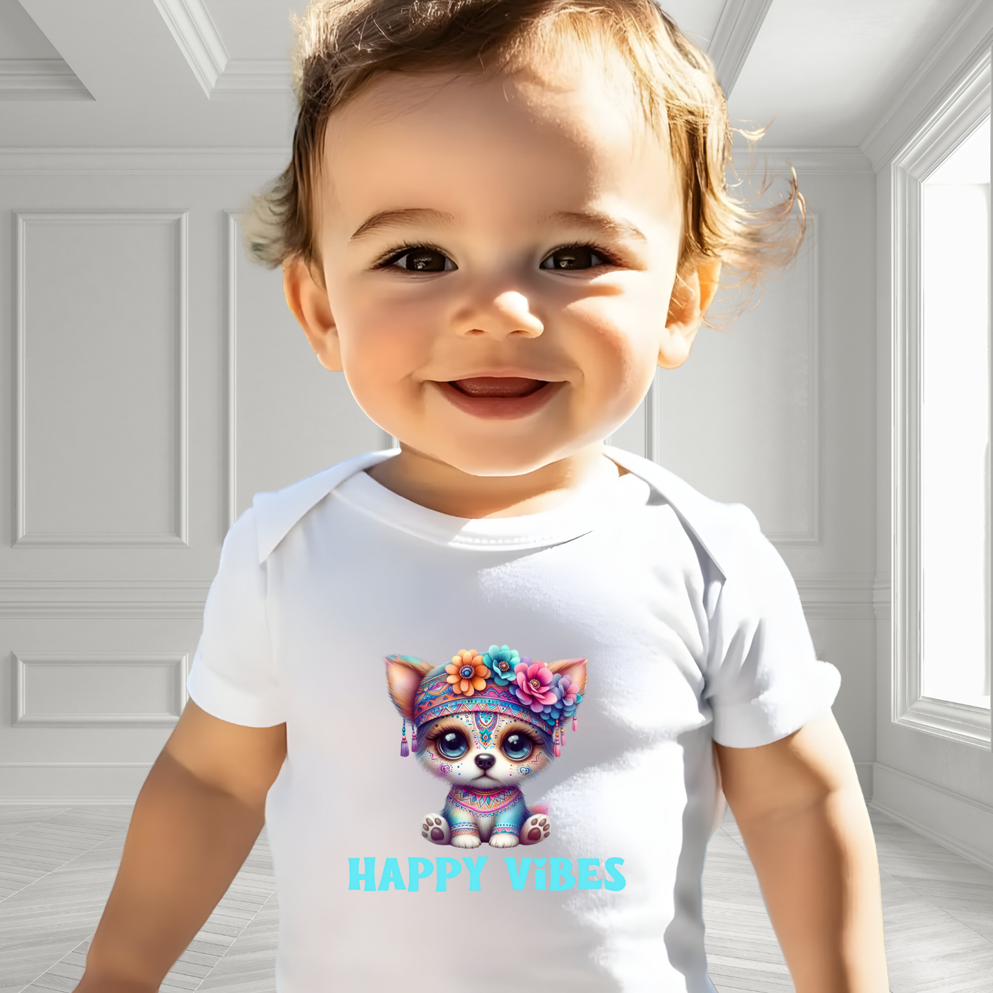 Happy Vibes Infant Short Sleeve Onesie