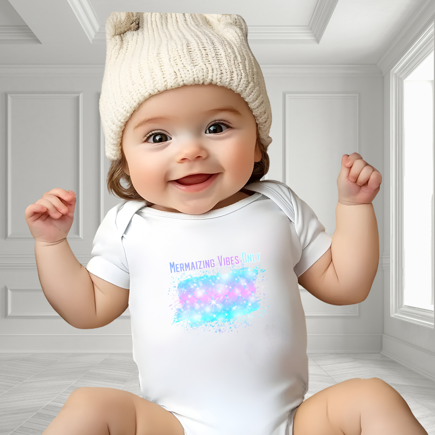 Mermaizing Vibes Only Infant Short Sleeve Onesie