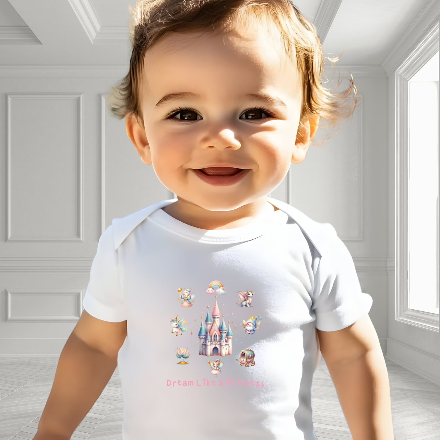 Dream Like A Princess Infant Short Sleeve Onesie