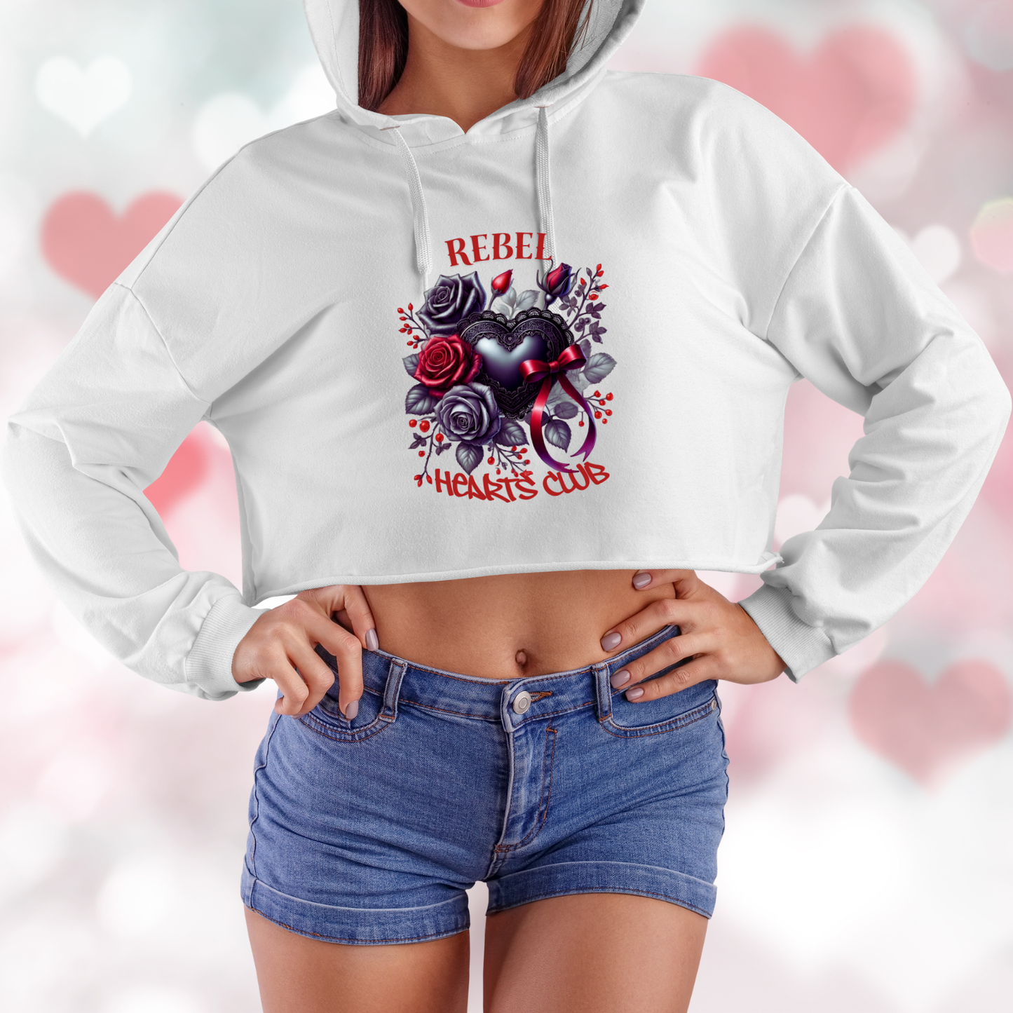Rebel Hearts Club Crop Hoodie