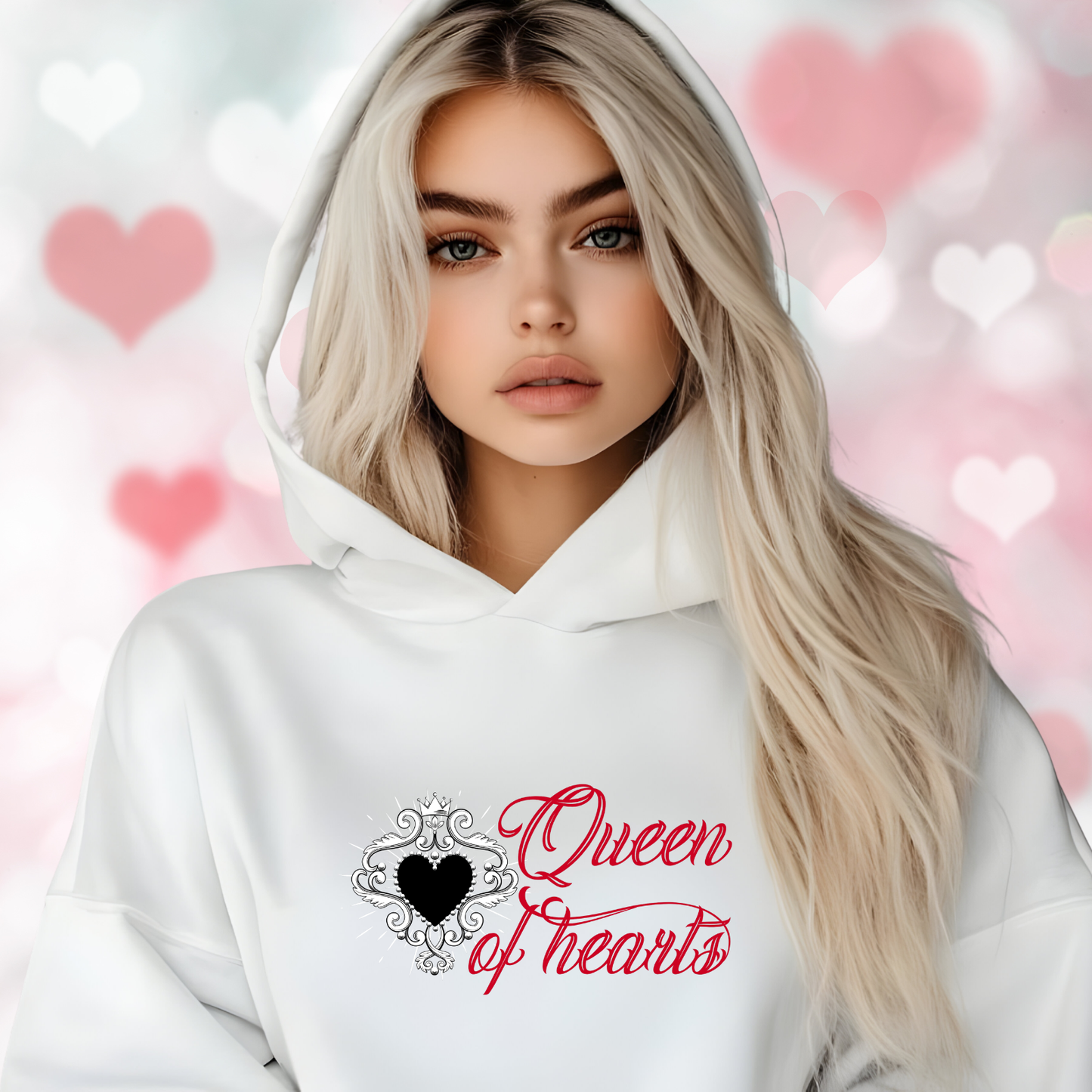 Queen Of Hearts Crop Hoodie