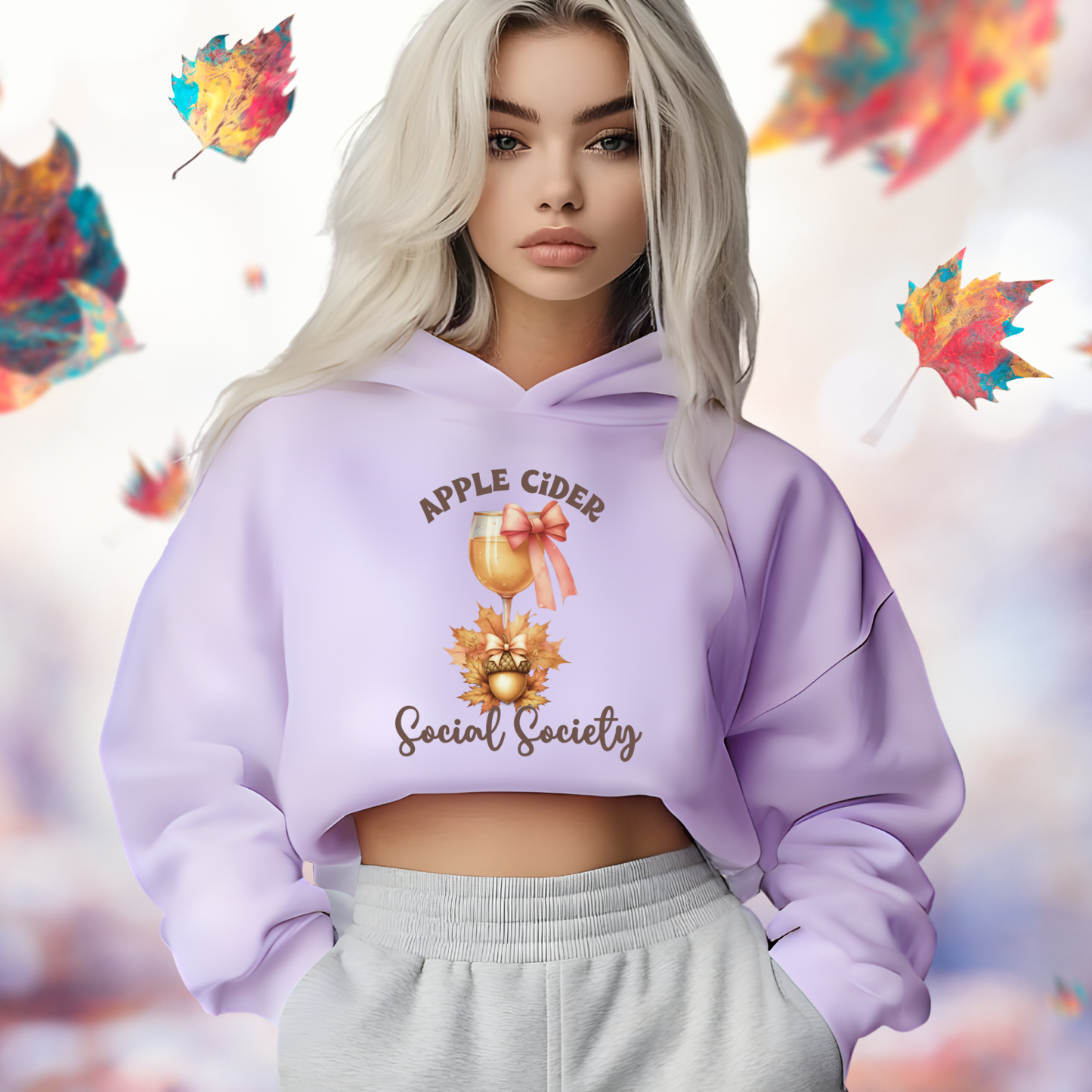 Apple Cider Social Society Crop Hoodie