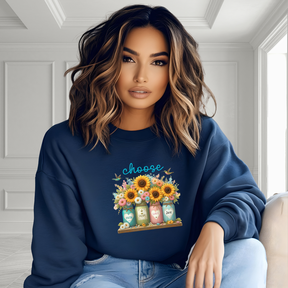 Choose Faith, Hope, Love, Joy Crewneck Sweatshirt