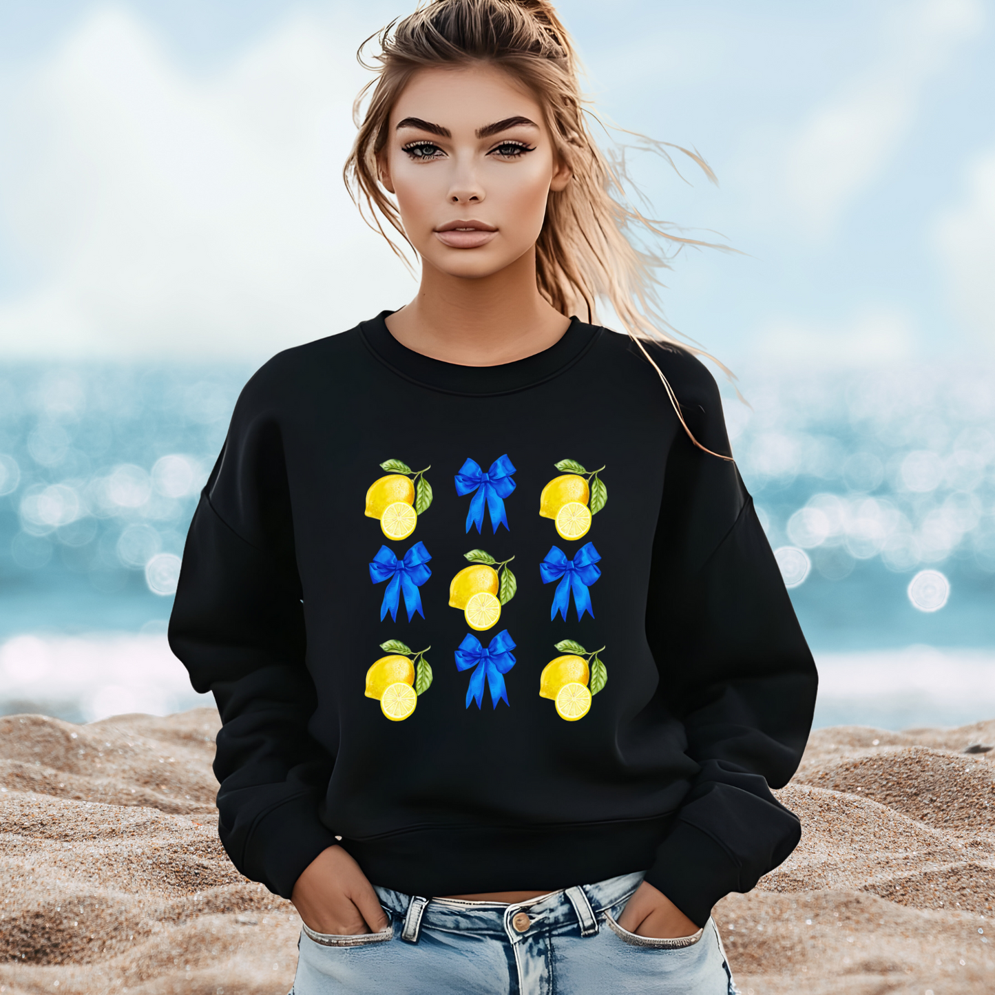 Lemons And Bows Crewneck Sweatshirt
