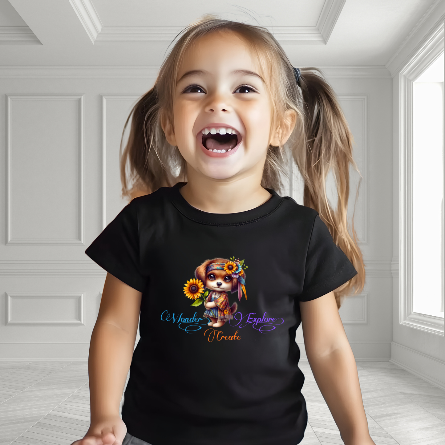 Wonder, Explore, Create Kid’s T-Shirt