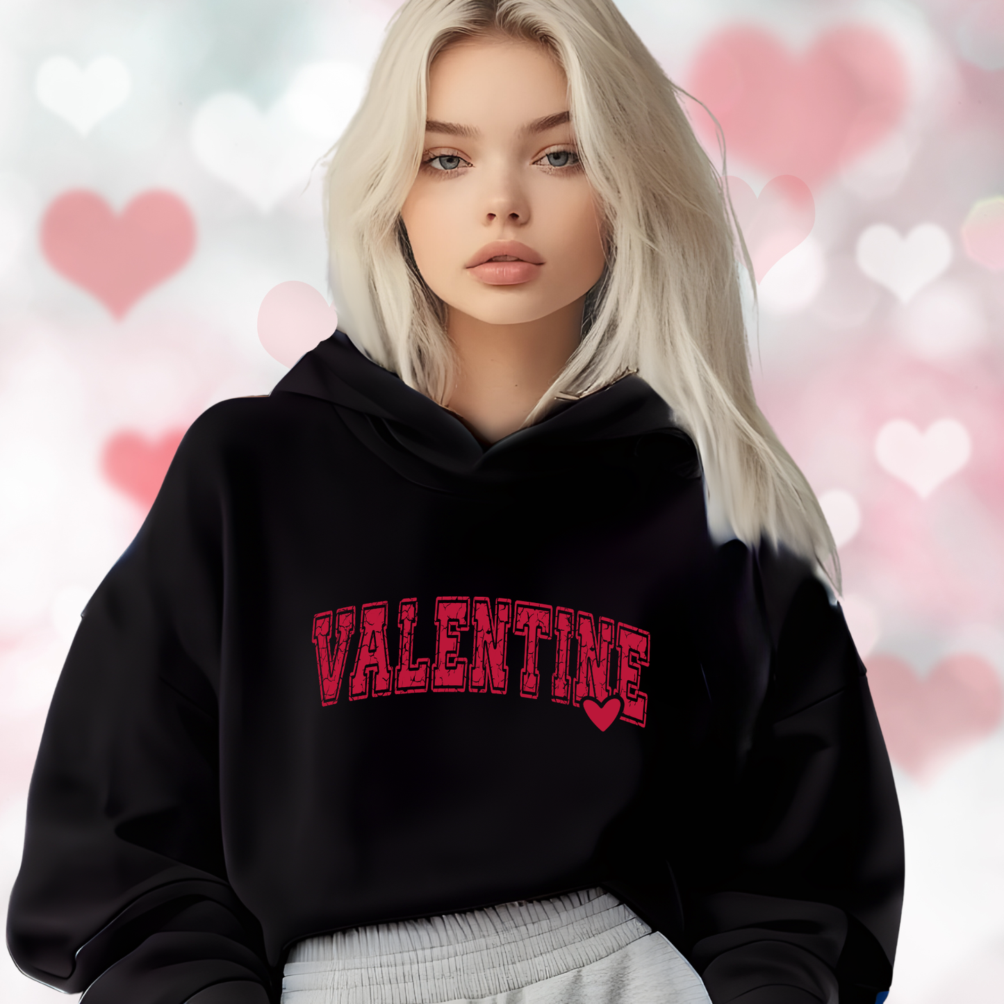 Varsity Valentine Crop Hoodie