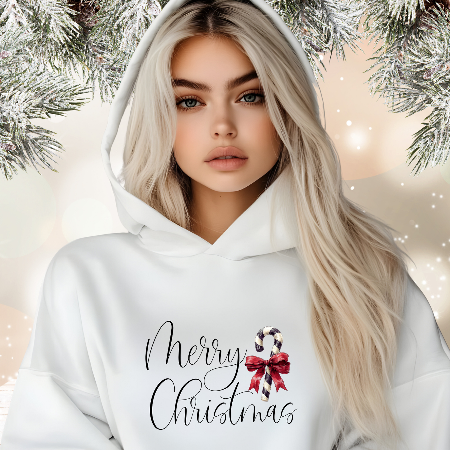 Merry Christmas Crop Hoodie