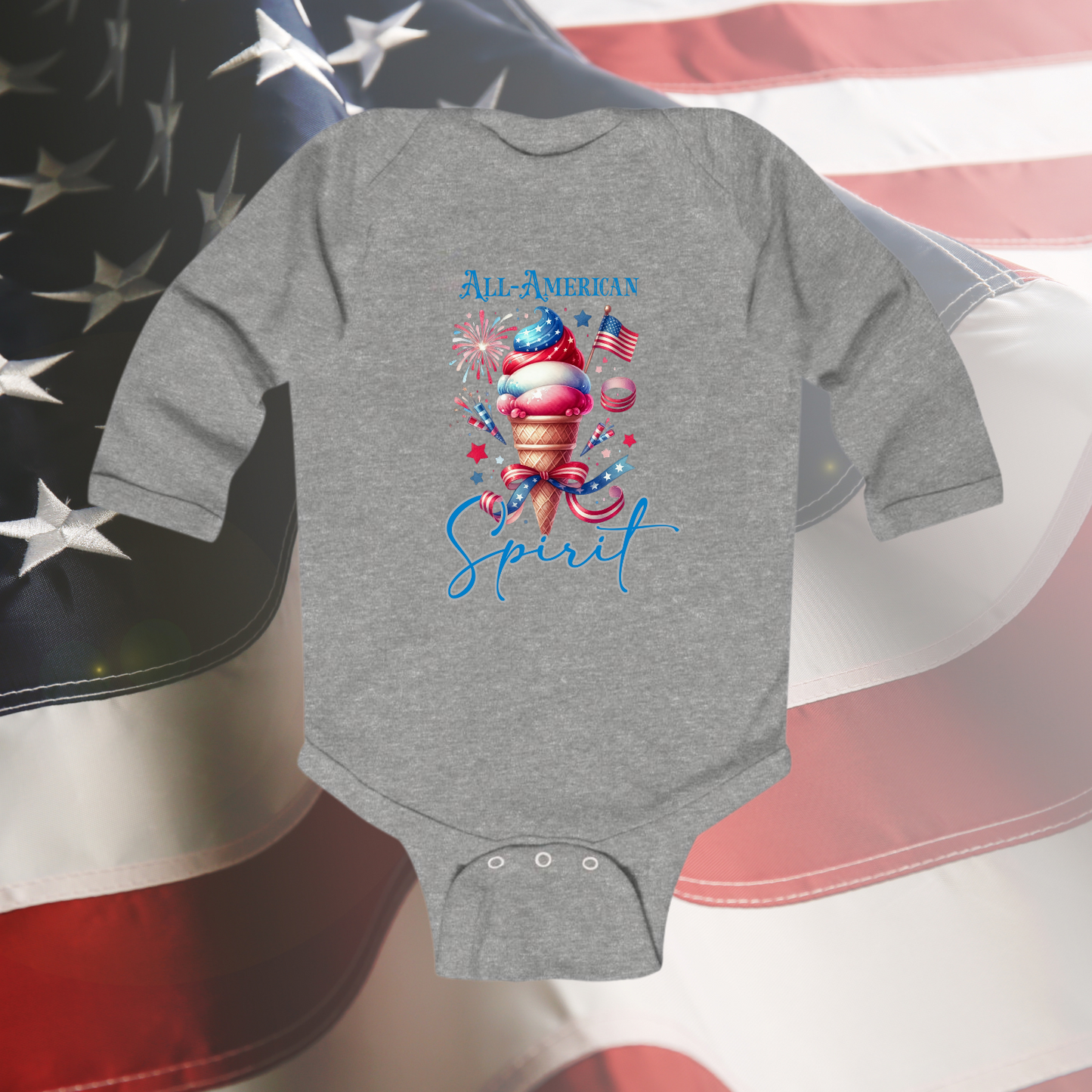 All-American Spirit Infant Long Sleeve Onesie