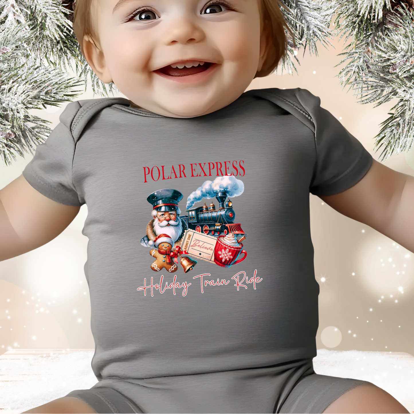Polar Express Infant Short Sleeve Onesie