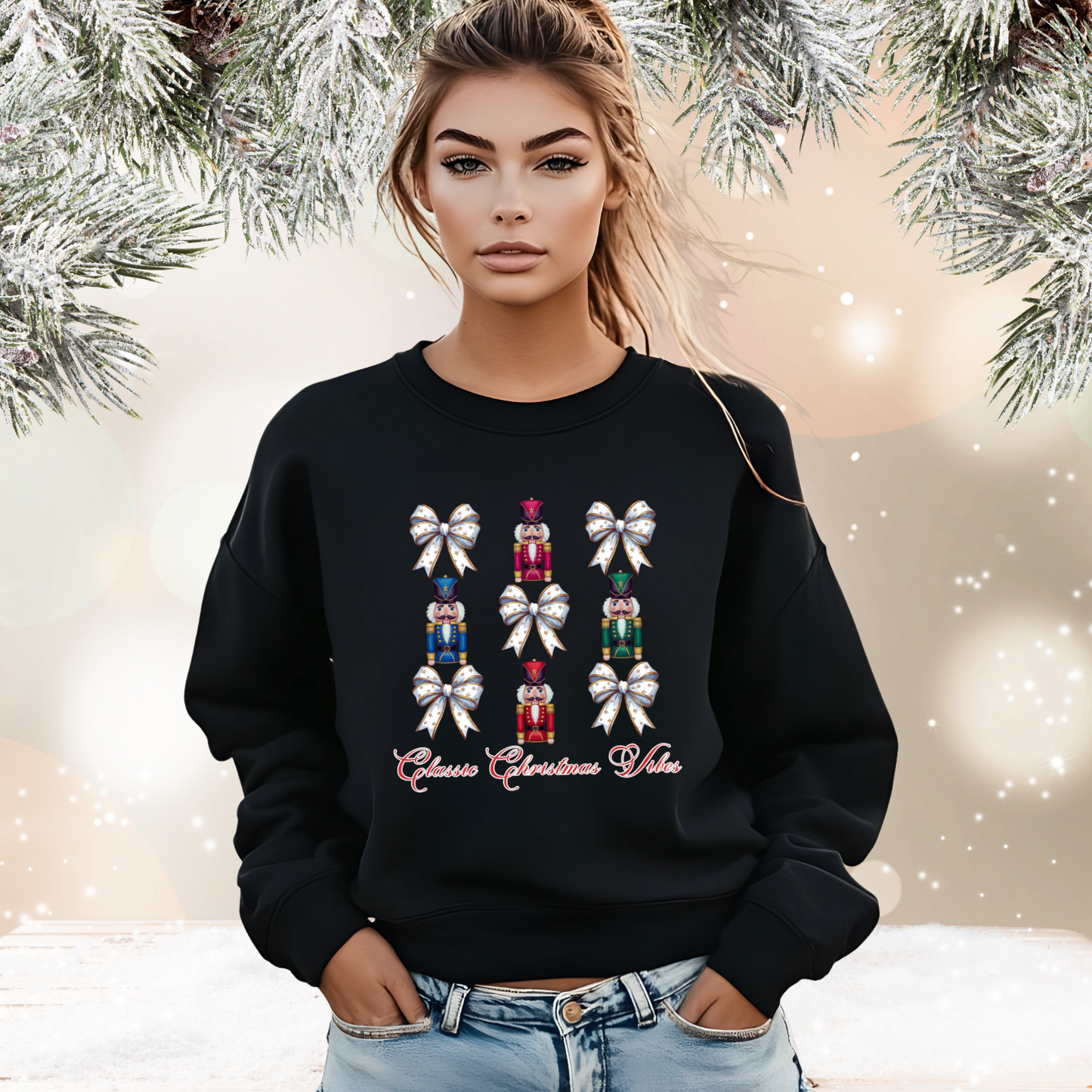 Classic Christmas Vibes Crewneck Sweatshirt