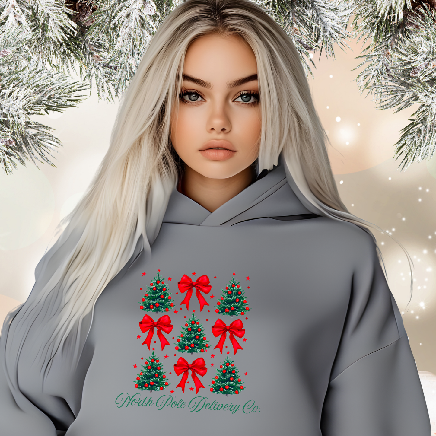 North Pole Delivery Co. Crop Hoodie