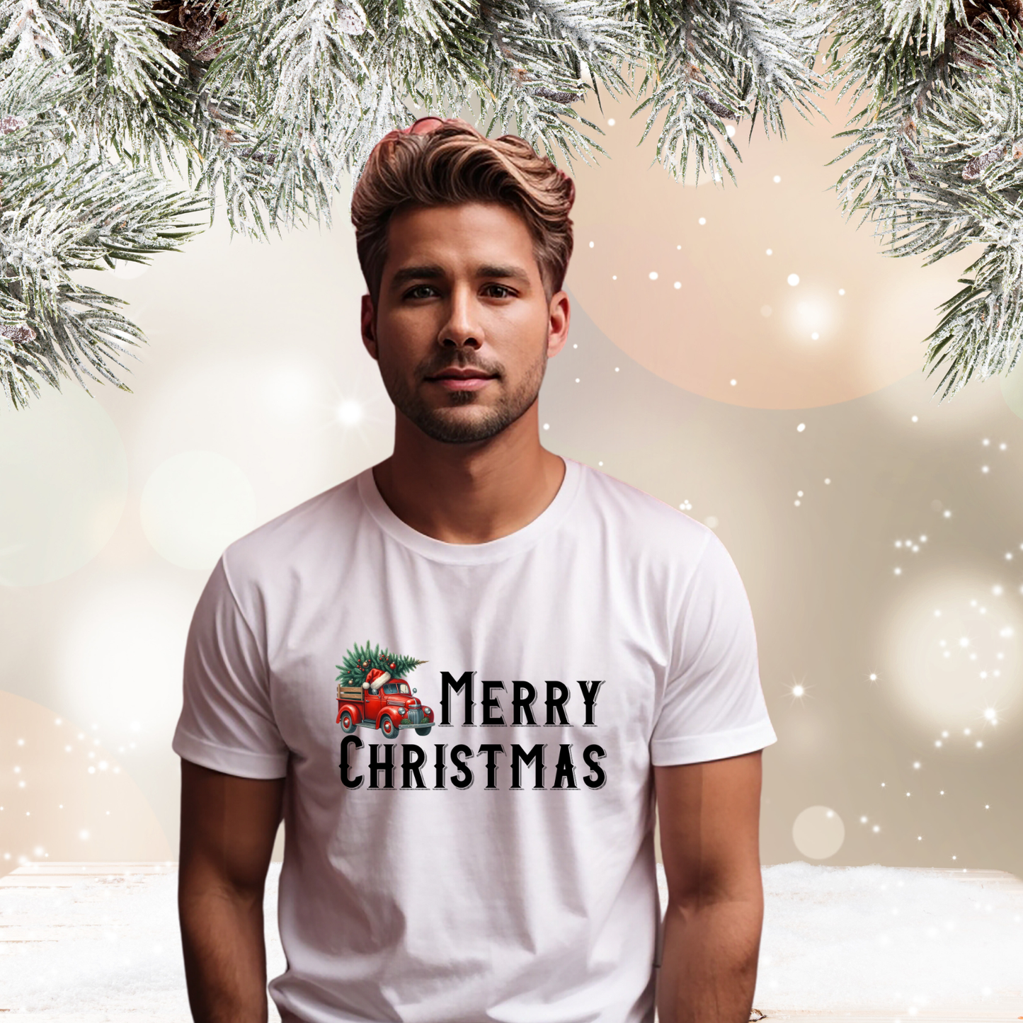 Merry Christmas Vintage Truck T-Shirt