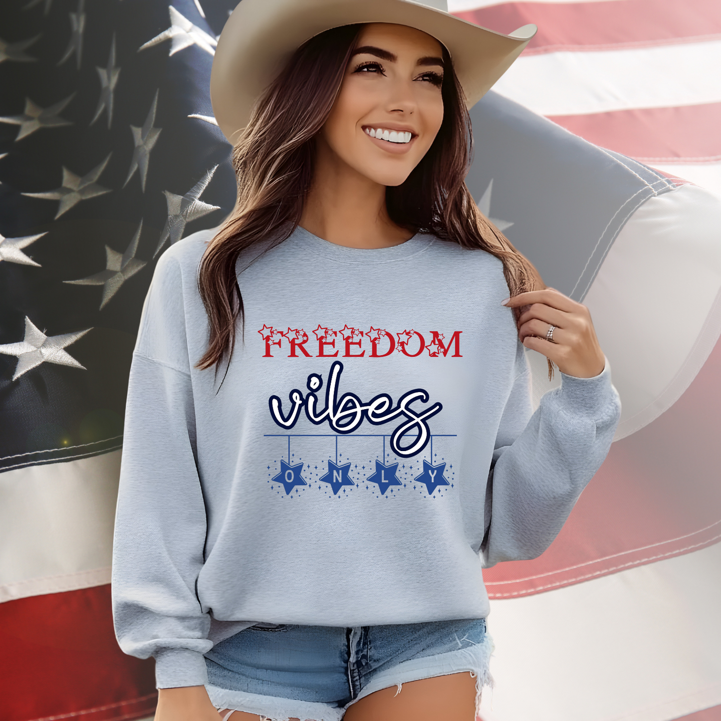 Freedom Vibes Only Crewneck Sweatshirt