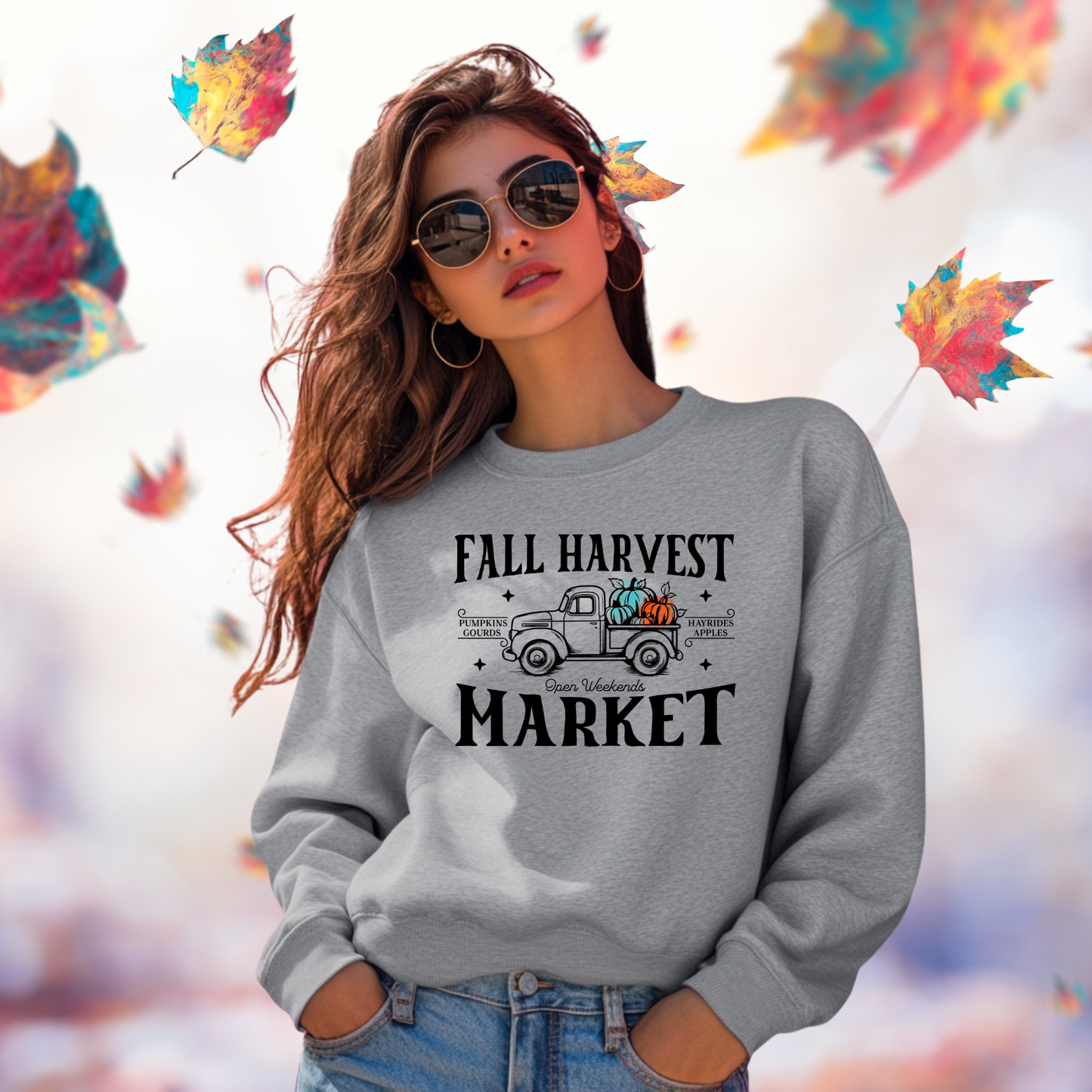 Fall Harvest Market Crewneck Sweatshirt