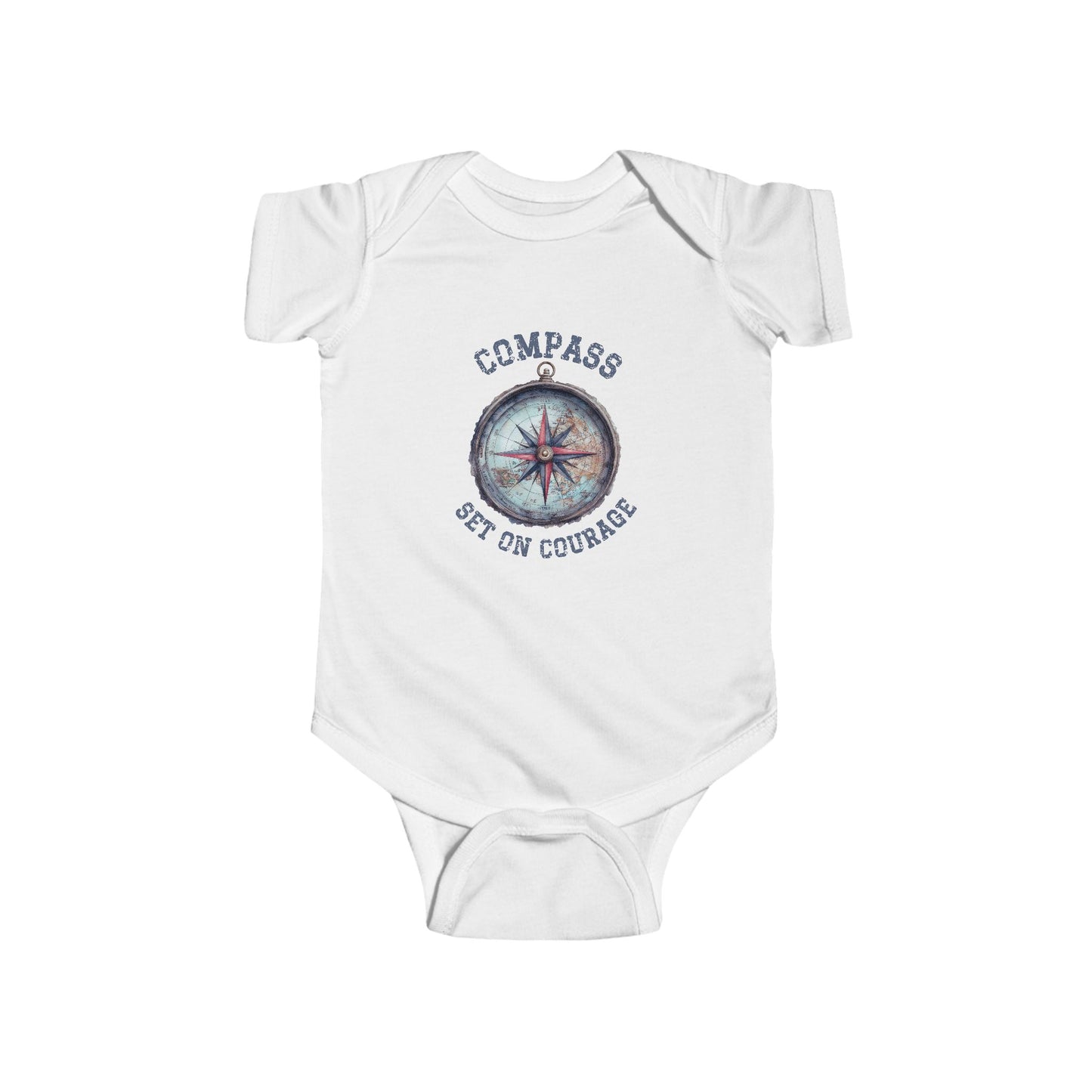 Compass Set On Courage Infant Short Sleeve Onesie