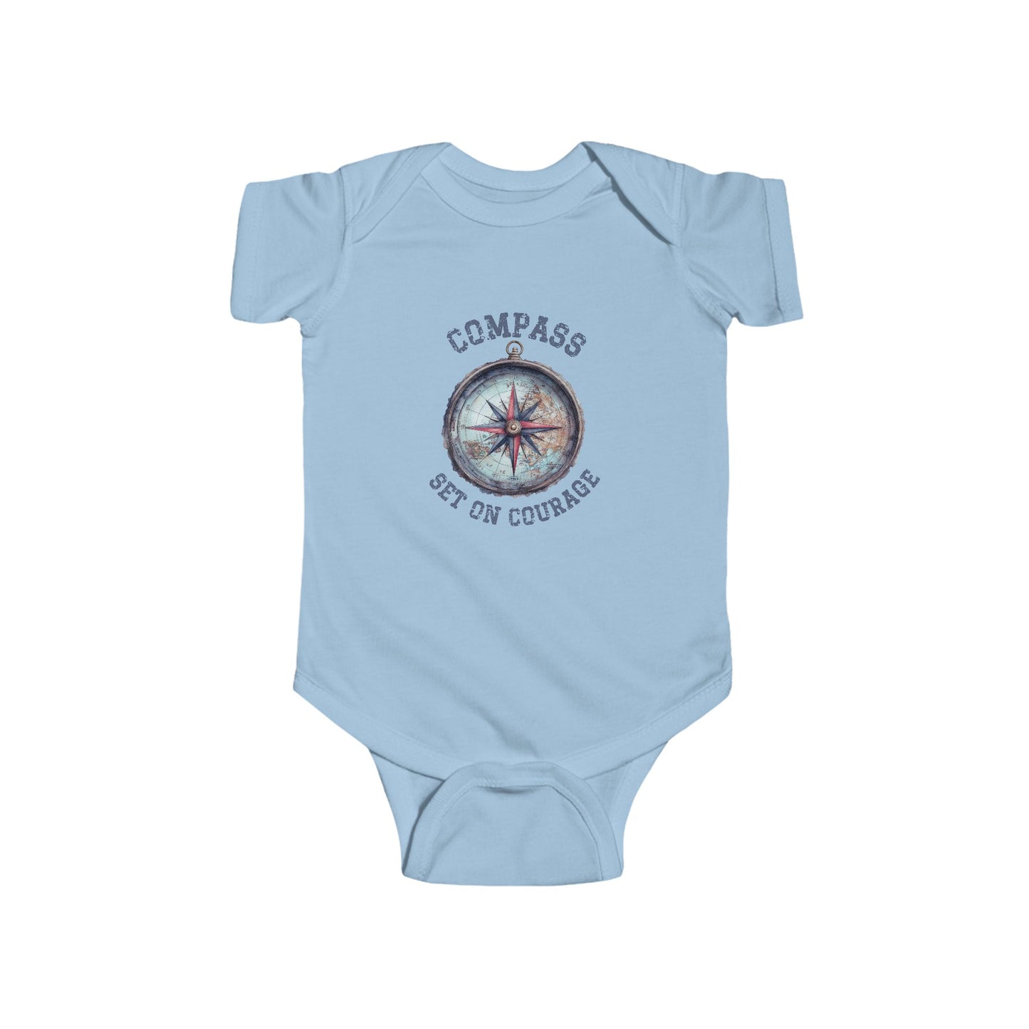 Compass Set On Courage Infant Short Sleeve Onesie