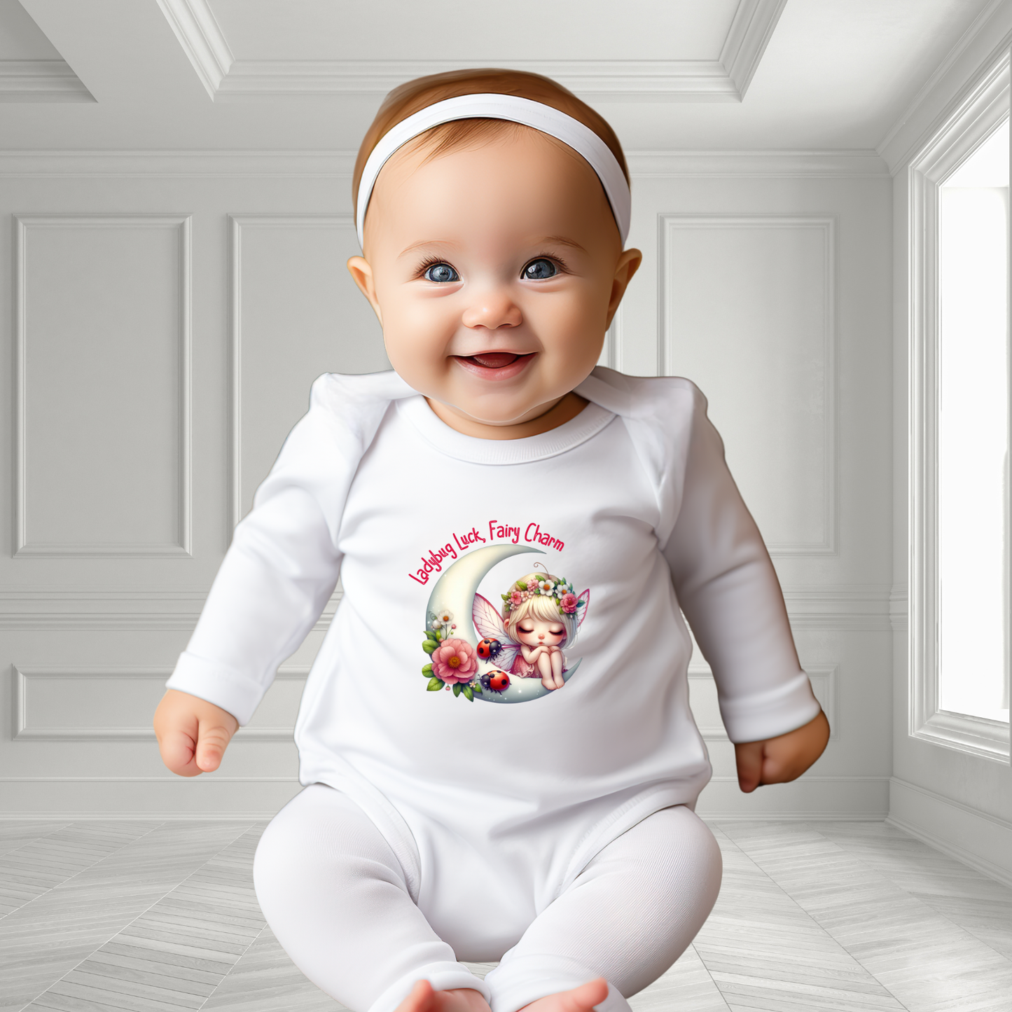 Ladybug Luck, Fairy Charm Infant Long Sleeve Onesie