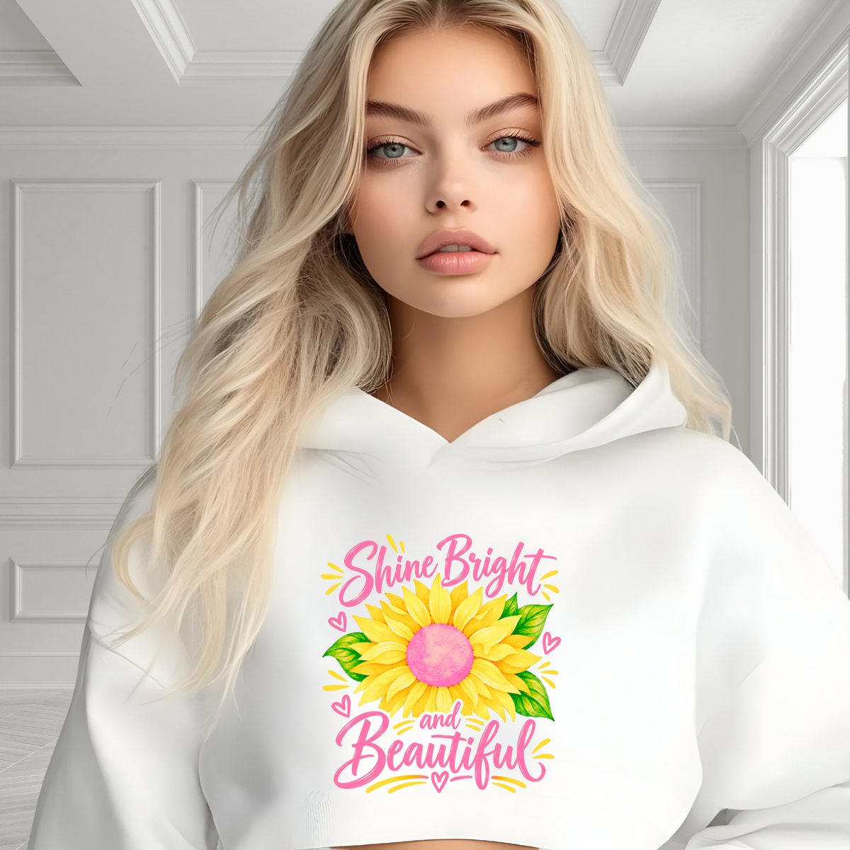 Shine Bright And Beautiful Crop Hoodie
