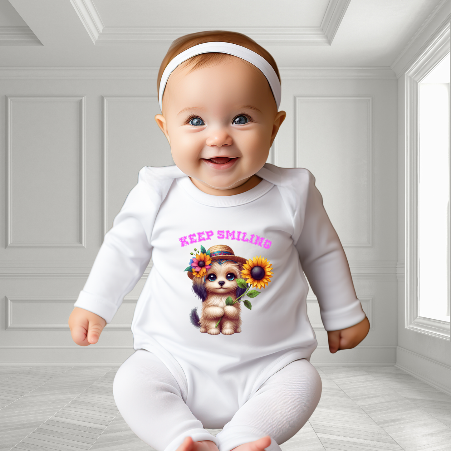 Keep Smiling Infant Long Sleeve Onesie