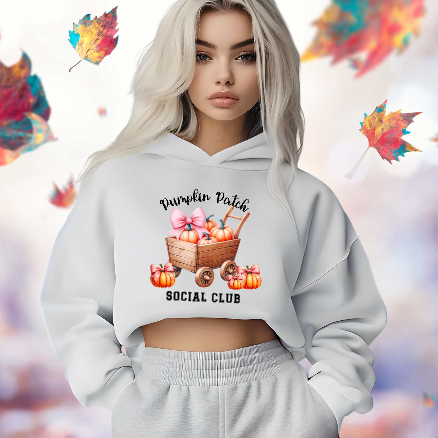 Pumpkin Patch Social Club Crop Hoodie