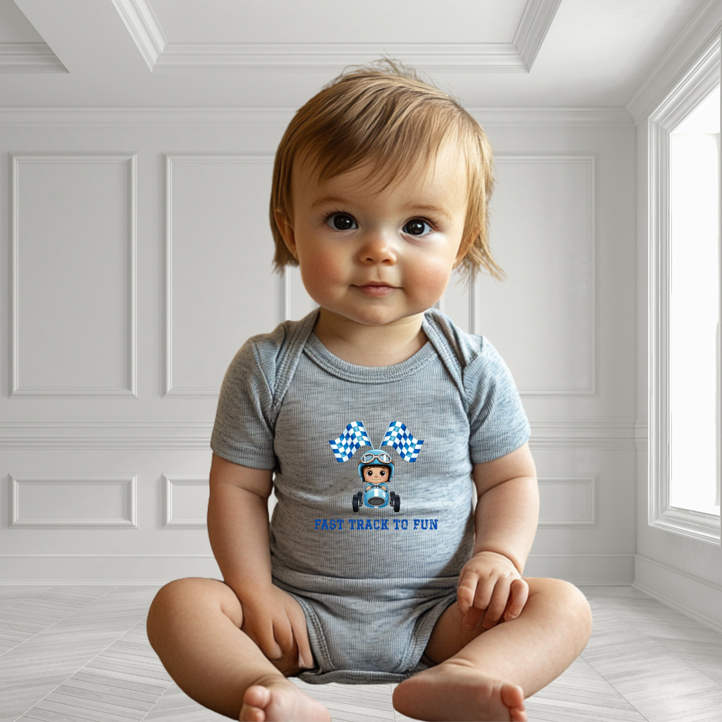 Fast Track To Fun Infant Short Sleeve Onesie