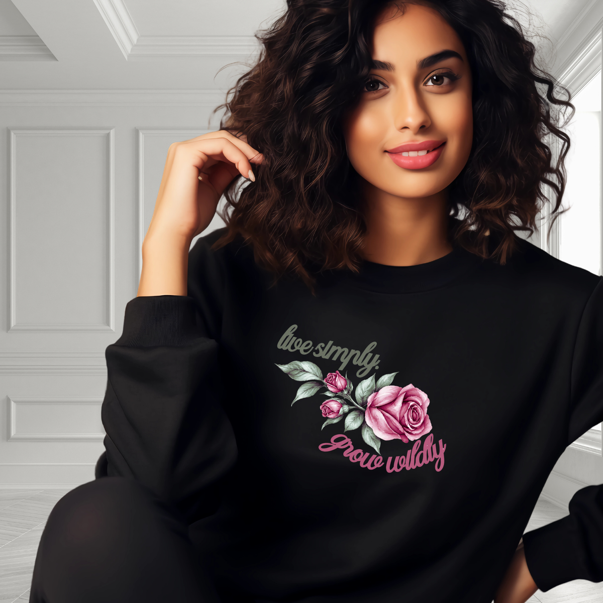 Live Simply, Grow Wildly Crewneck Sweatshirt