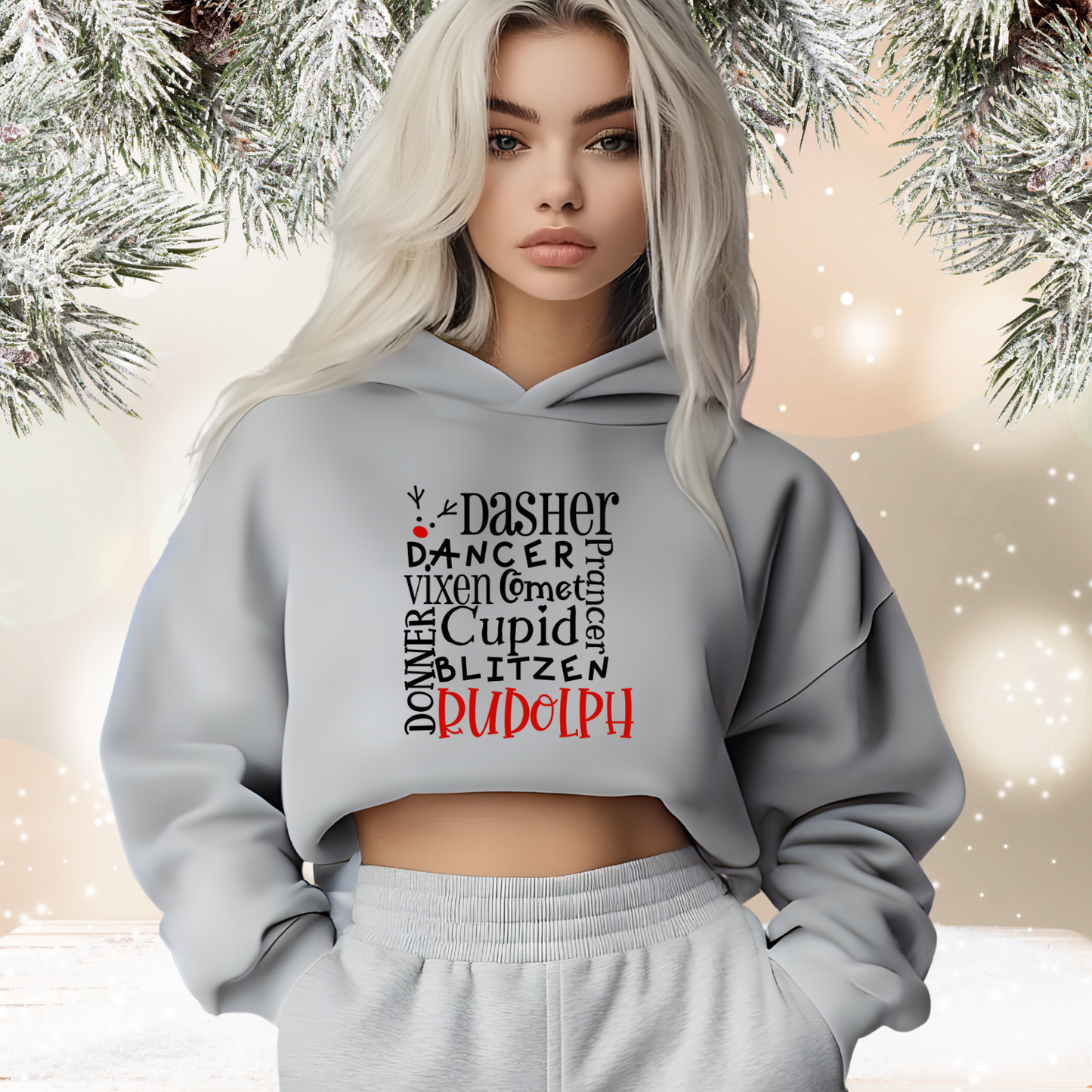 Rudolph Crop Hoodie