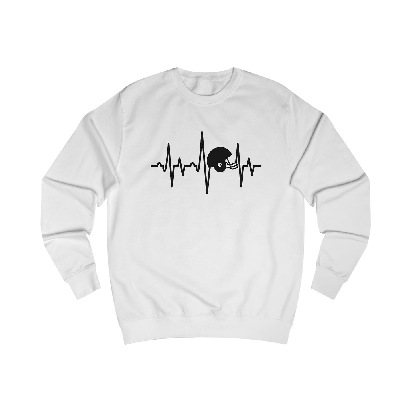 Football Helmet Heartbeat Crewneck Sweatshirt