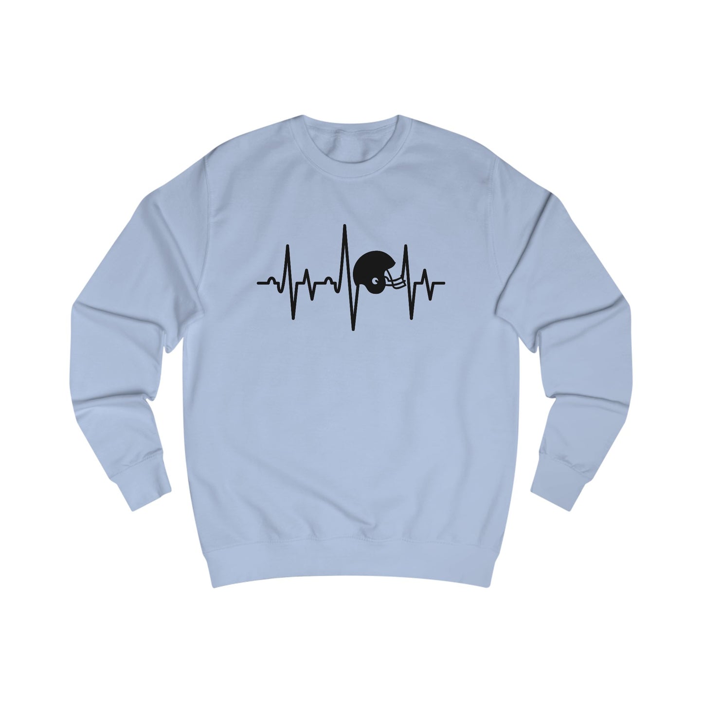 Football Helmet Heartbeat Crewneck Sweatshirt