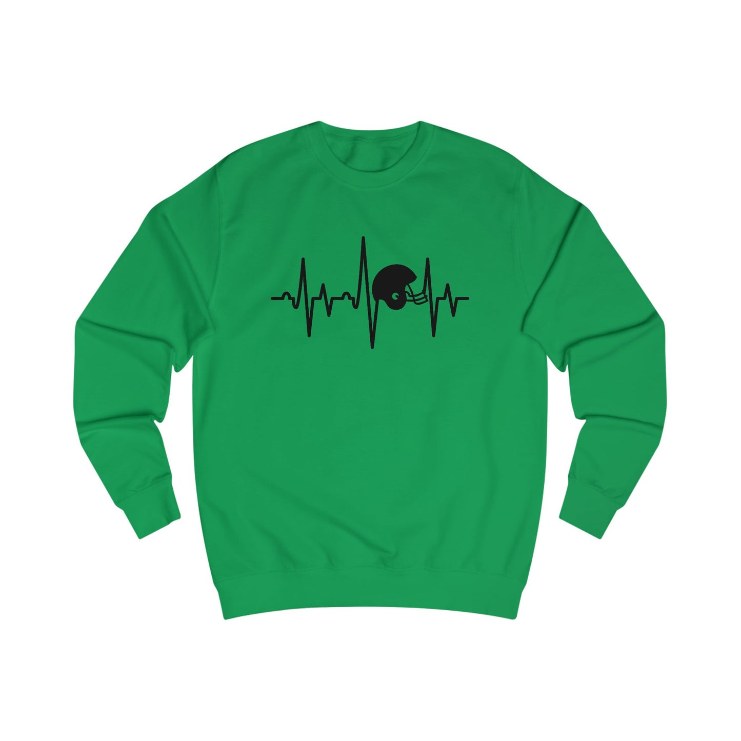 Football Helmet Heartbeat Crewneck Sweatshirt