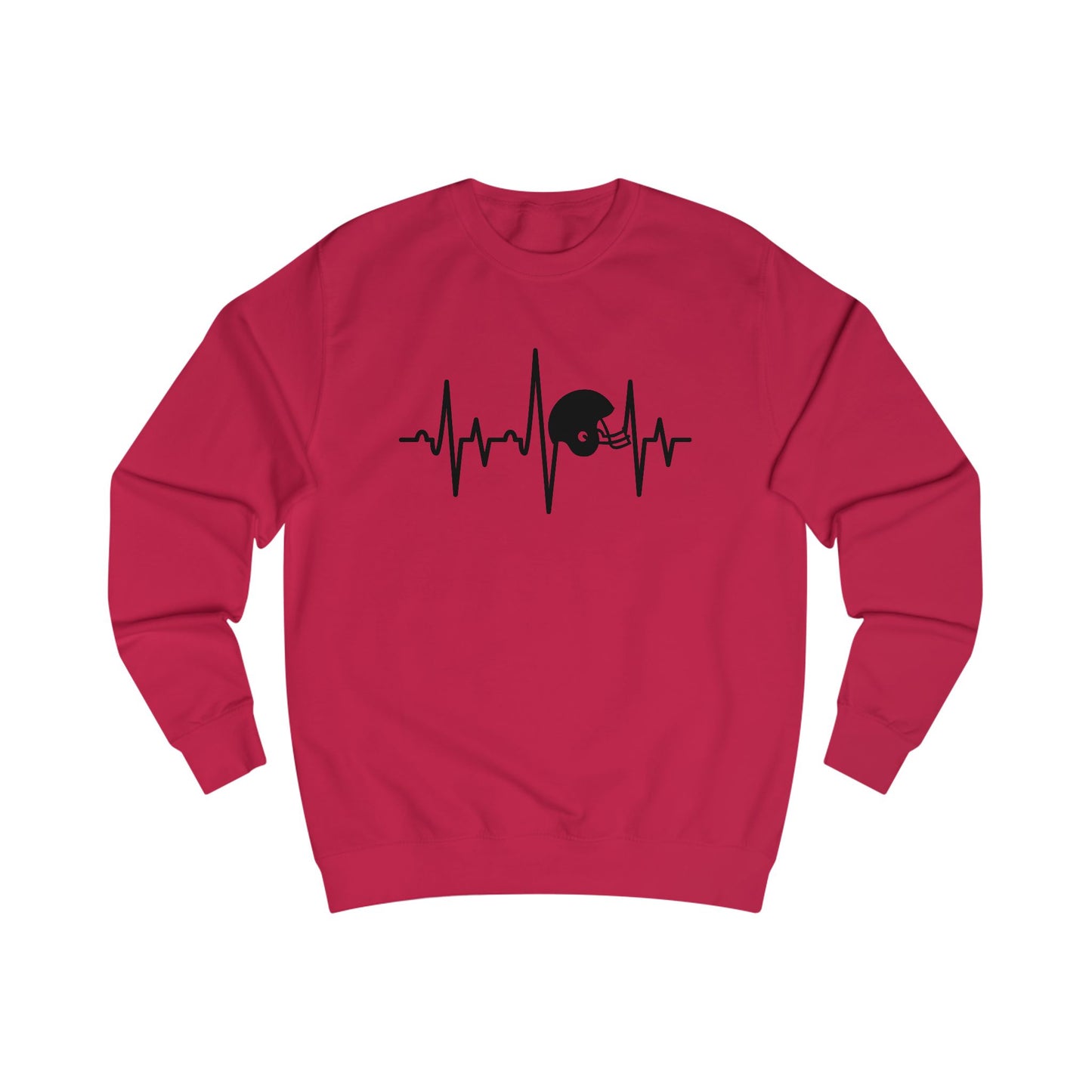 Football Helmet Heartbeat Crewneck Sweatshirt