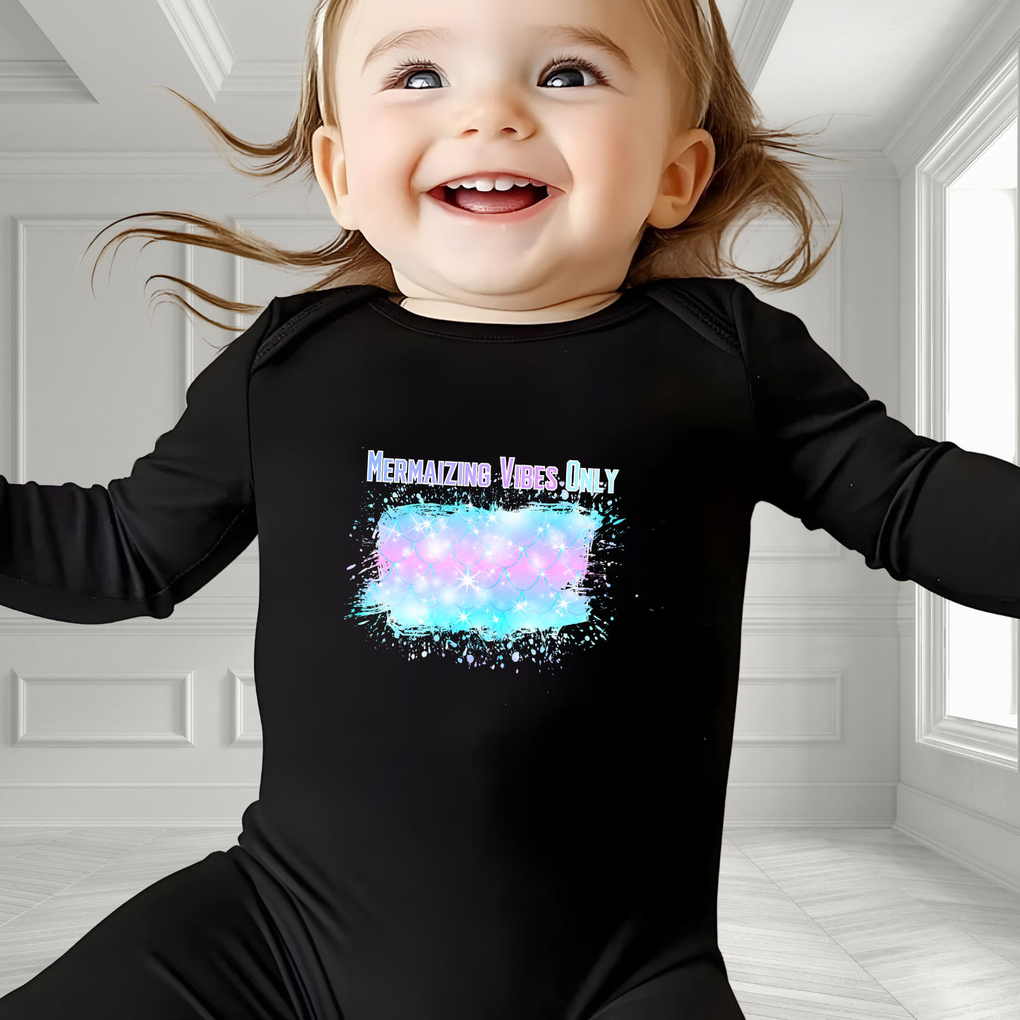 Mermaizing Vibes Only Infant Long Sleeve Onesie