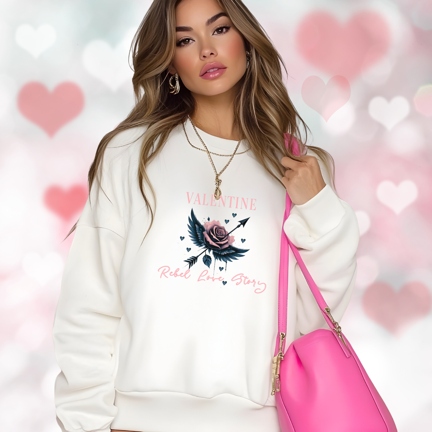 Valentine Rebel LoveCrewneck Sweatshirt