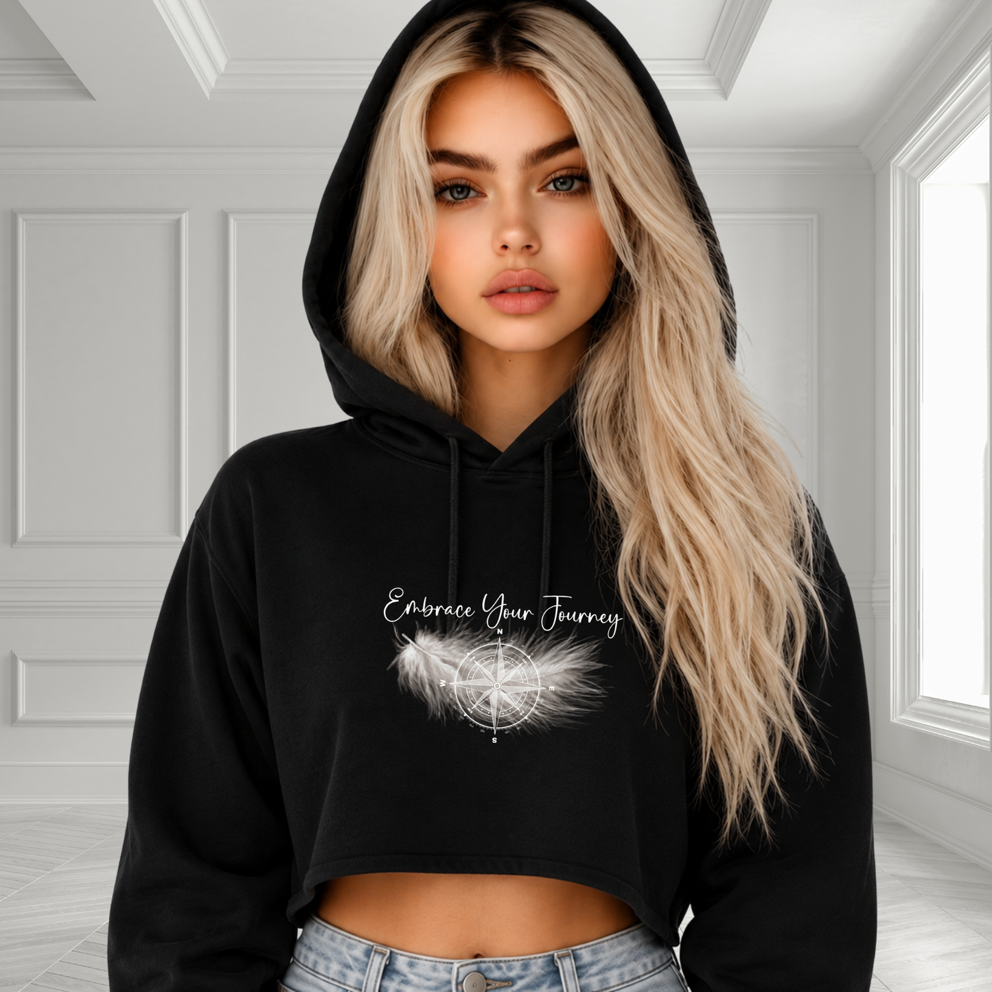 Embrace Your Journey Crop Hoodie