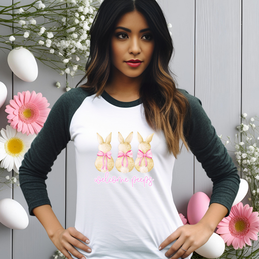 Welcome Peeps Baseball Tee