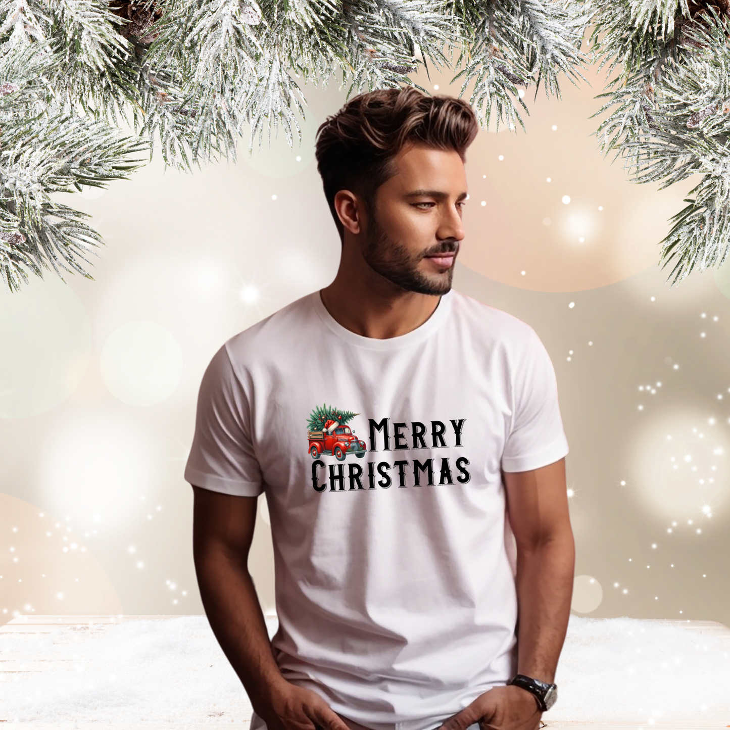 Merry Christmas Vintage Truck T-Shirt