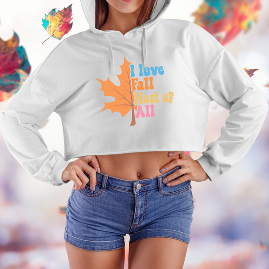 I Love Fall Crop Hoodie