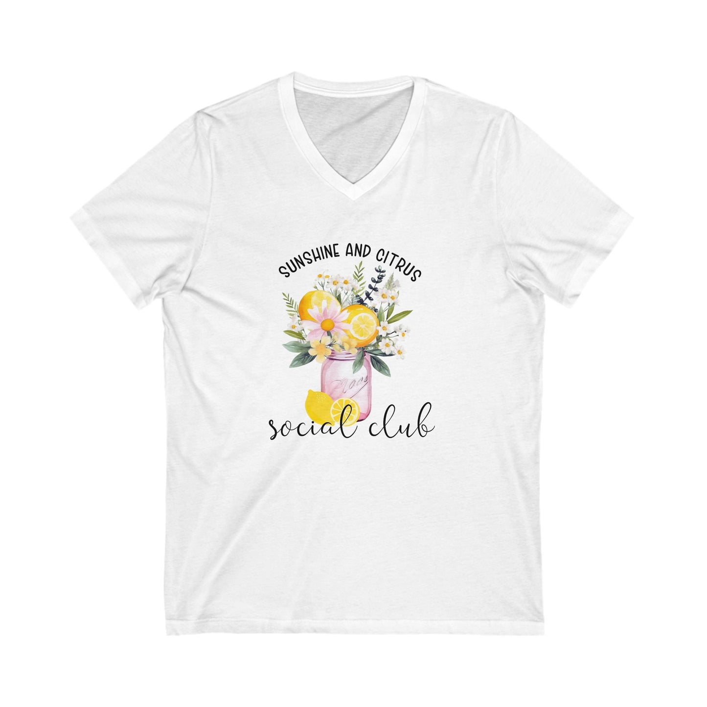 Sunshine And Citrus Social Club V-Neck Tee