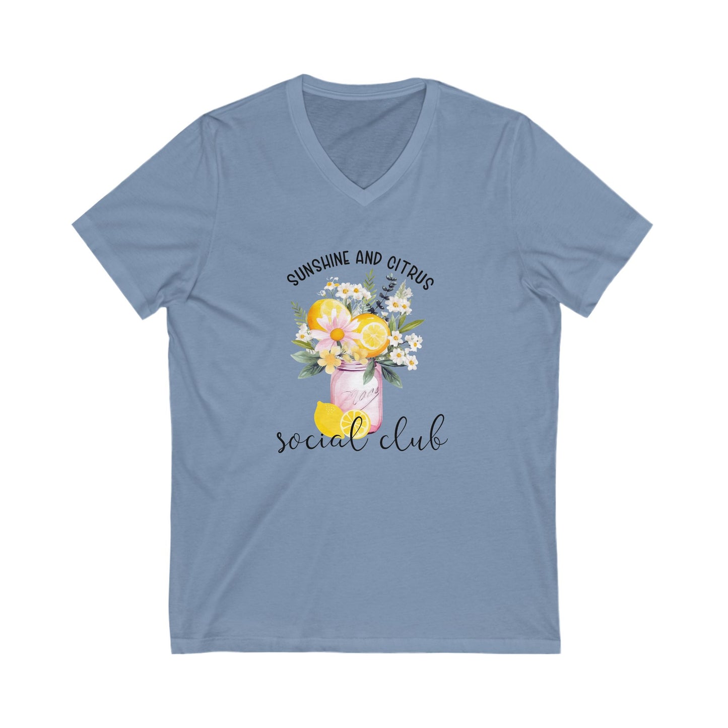 Sunshine And Citrus Social Club V-Neck Tee