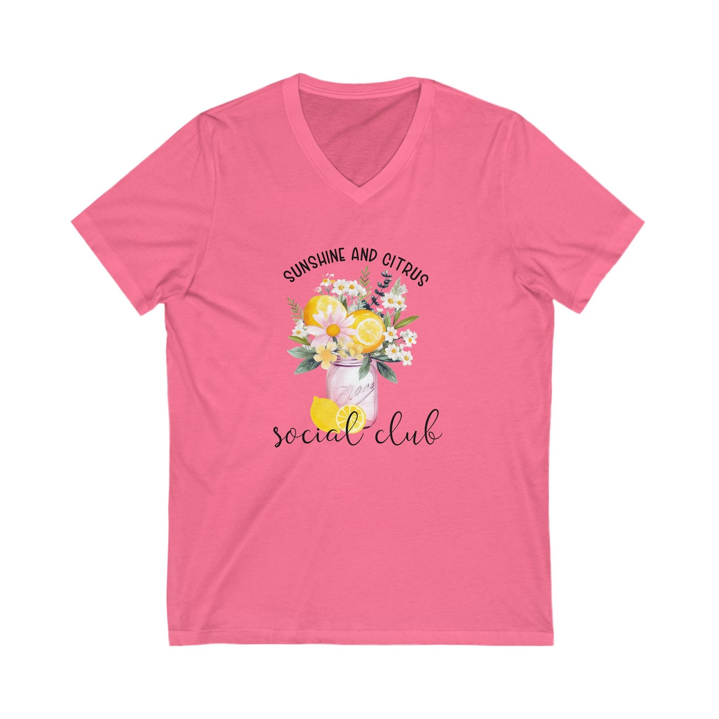 Sunshine And Citrus Social Club V-Neck Tee