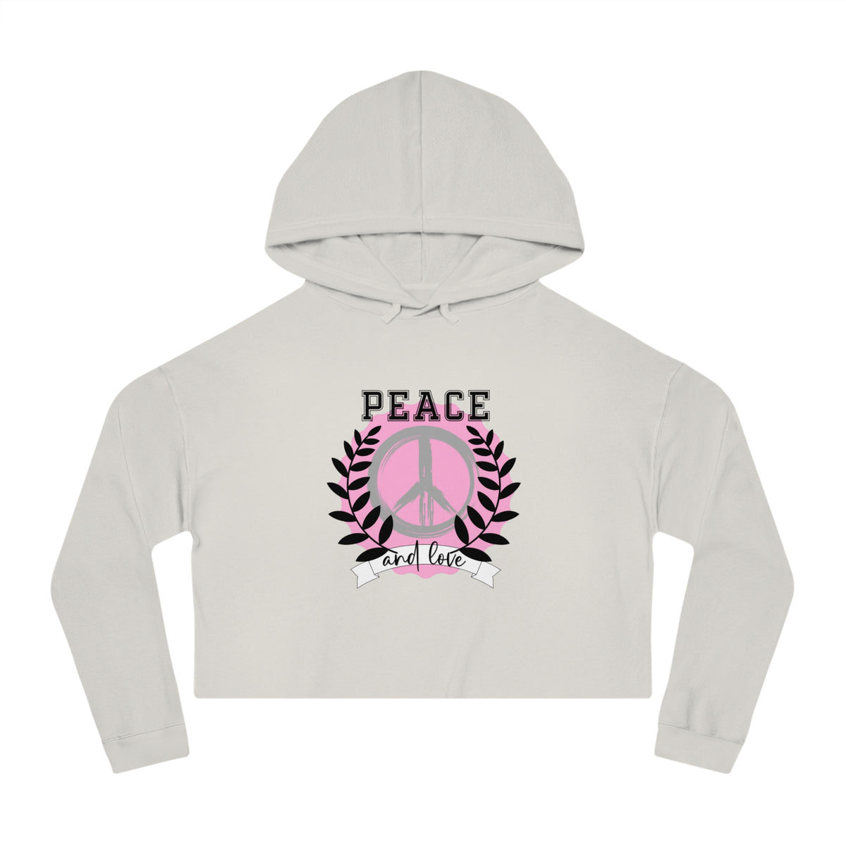 Peace And Love Crop Hoodie