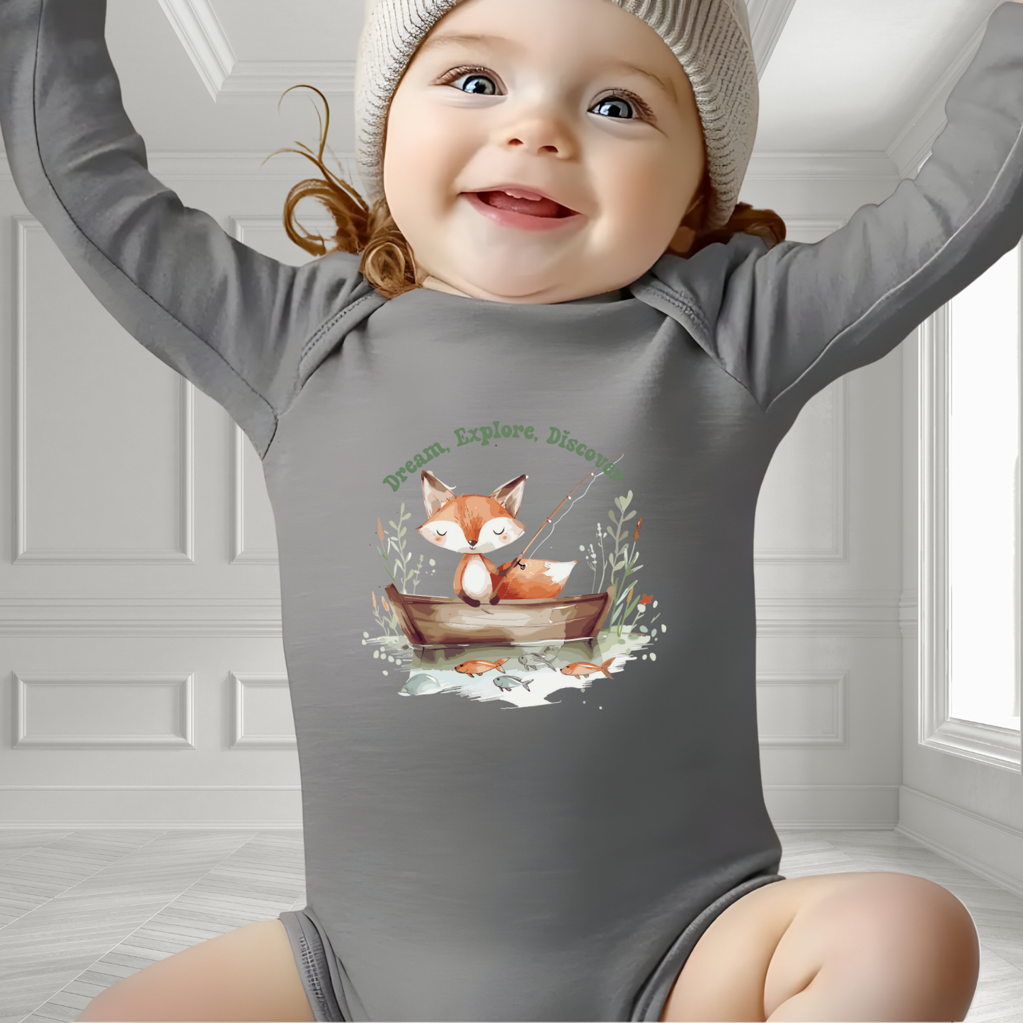 Dream, Explore, Discover Infant Long Sleeve Onesie
