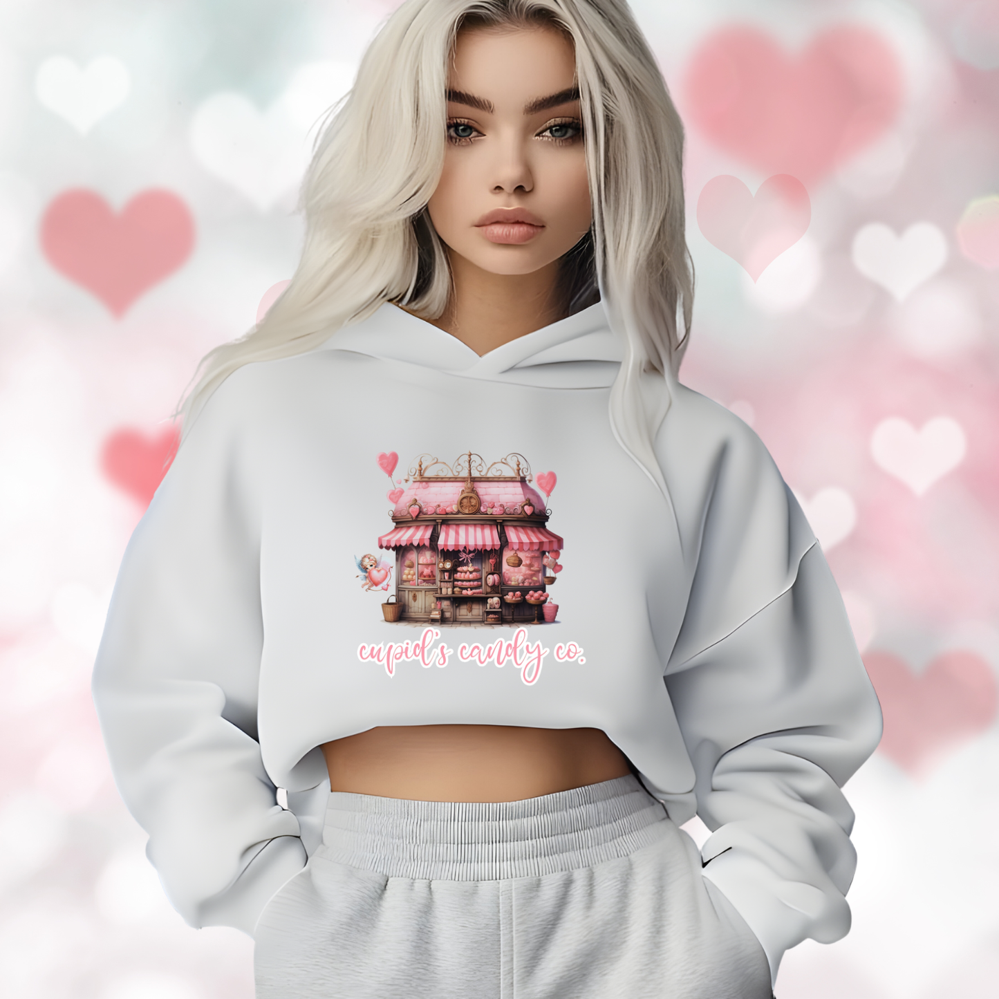 Cupid’s Candy Co. Crop Hoodie