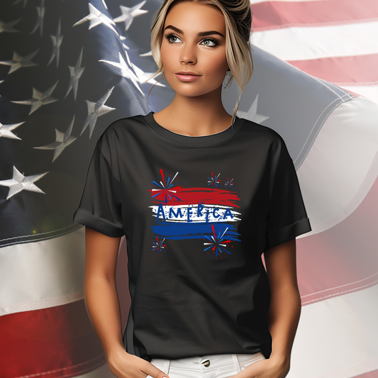 America Firework Burst T-Shirt