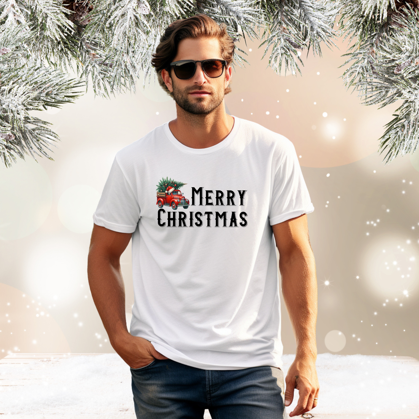 Merry Christmas Vintage Truck T-Shirt