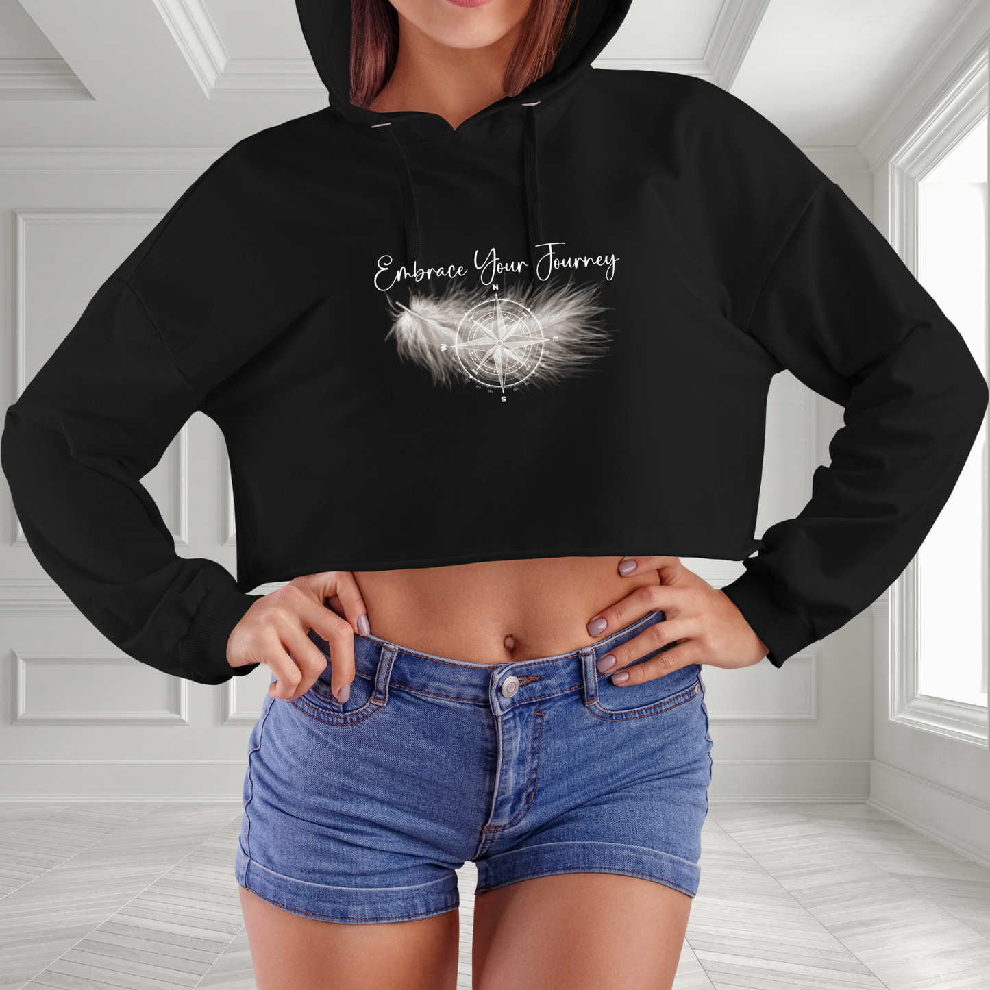 Embrace Your Journey Crop Hoodie