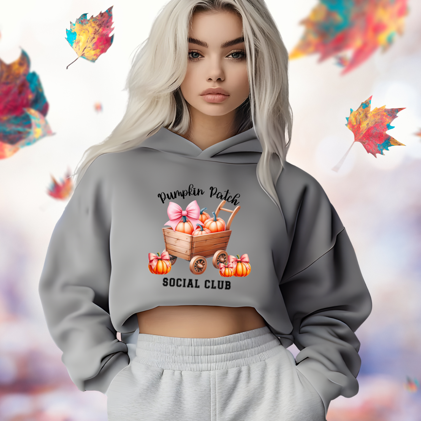 Pumpkin Patch Social Club Crop Hoodie