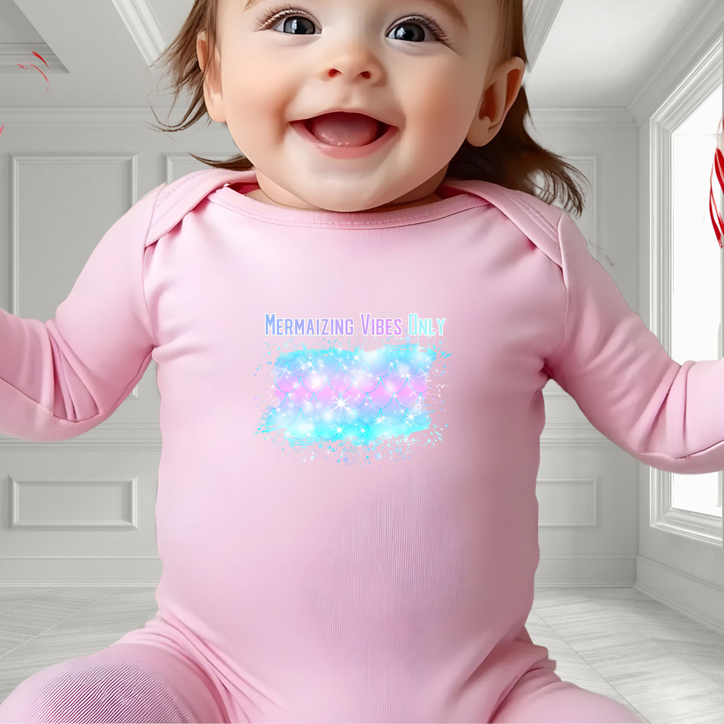 Mermaizing Vibes Only Infant Long Sleeve Onesie