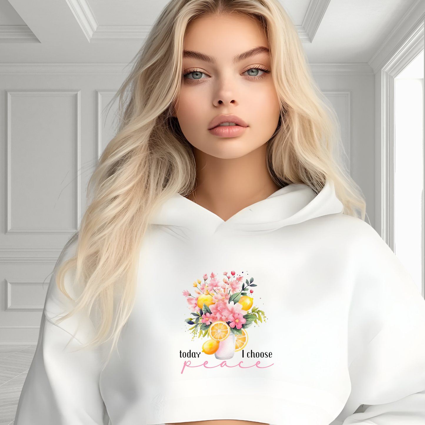 Today I Choose Peace Crop Hoodie