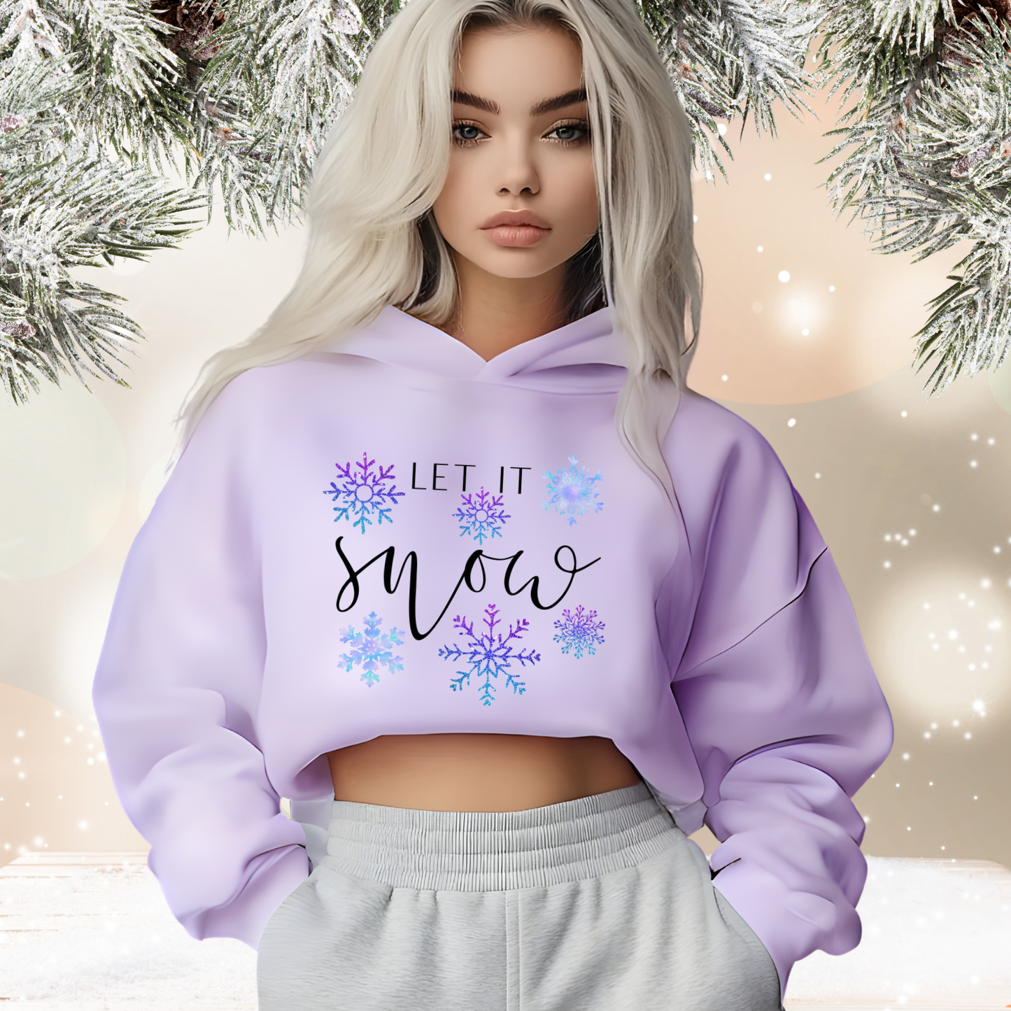 Let It Snow Crop Hoodie
